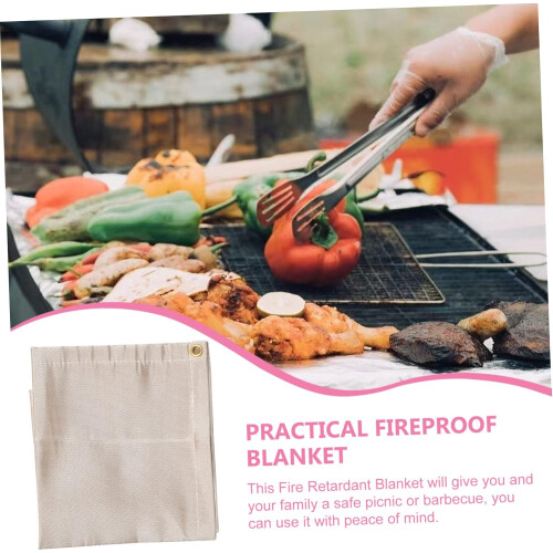Fire Blanket and Fireproof Mat Temperature Resistant for Home Camping Fire Pit Emergency Use 2