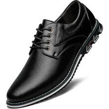 Men's Comfortable Leather Dress Shoes Oxford Sneakers, AllDay Support, 10.5 Wide Black