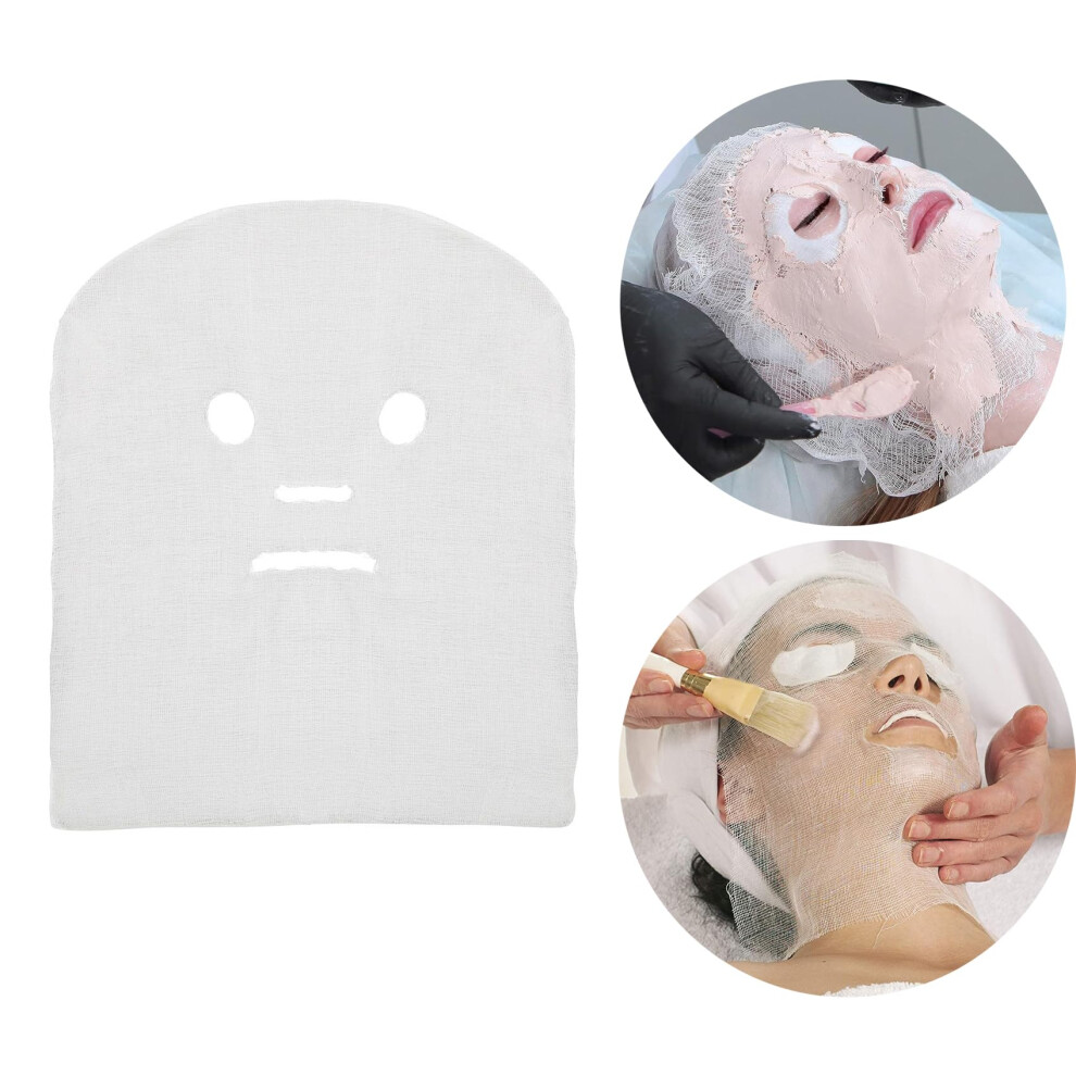100% Cotton Gauze Facial Mask Sheets Precut for Spa Skincare Moisture Lock Design 100 Count