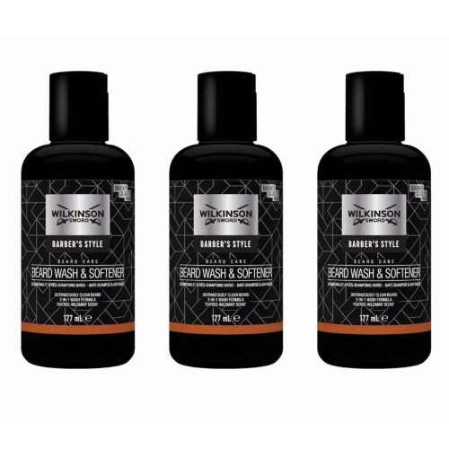 Wilkinson Sword 3x Wilkinson Barbers Beard Wash 177ml