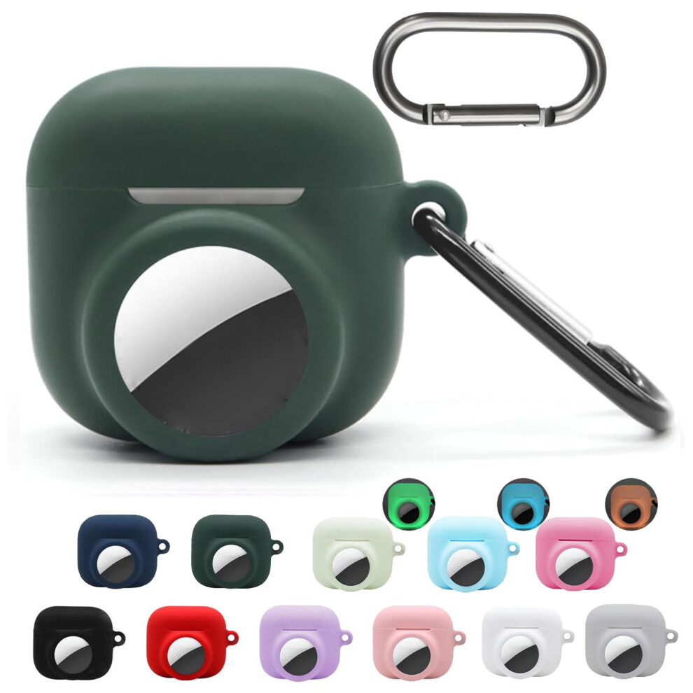 2 In 1 For Airpods 4Th Airtag Case With Airtag Holder Silicone Glow In The Green 1Pc Dark/Pink/Blue
