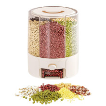 Rice Rack Dispenser Large Capacity Model Food Grade Material Rotating Grain Barrel With AntiSnack AntiHorror Dividers