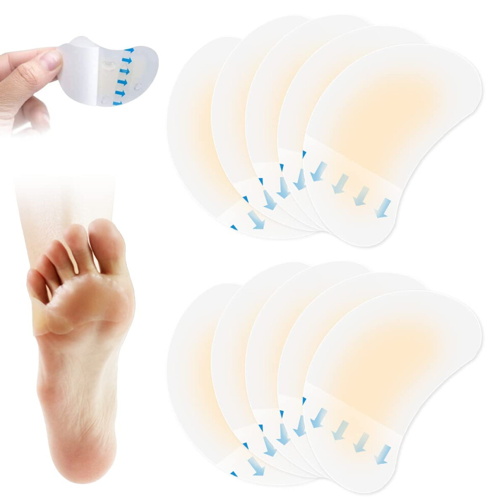 10 Pack Waterproof Hydrocolloid Blister Plasters for Heels, Pain Relief Cushions, Faster Healing