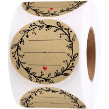 Étiquettes élégantes pour conserves, bocaux Mason, autocollants, 5 cm, espace pour écrire, multi-usages, papier kraft, 500 pièces, naturel