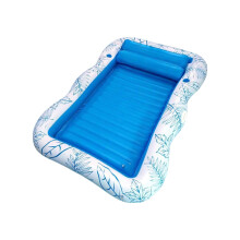 Blue Inflatable Hammock Pool Float with Cup Holder, Large PVC Water Lounger for Adults, Leakproof