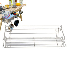 Camping Folding Basket with Large Storage Capacity, RustResistant Stainless Steel Outdoor Shelf