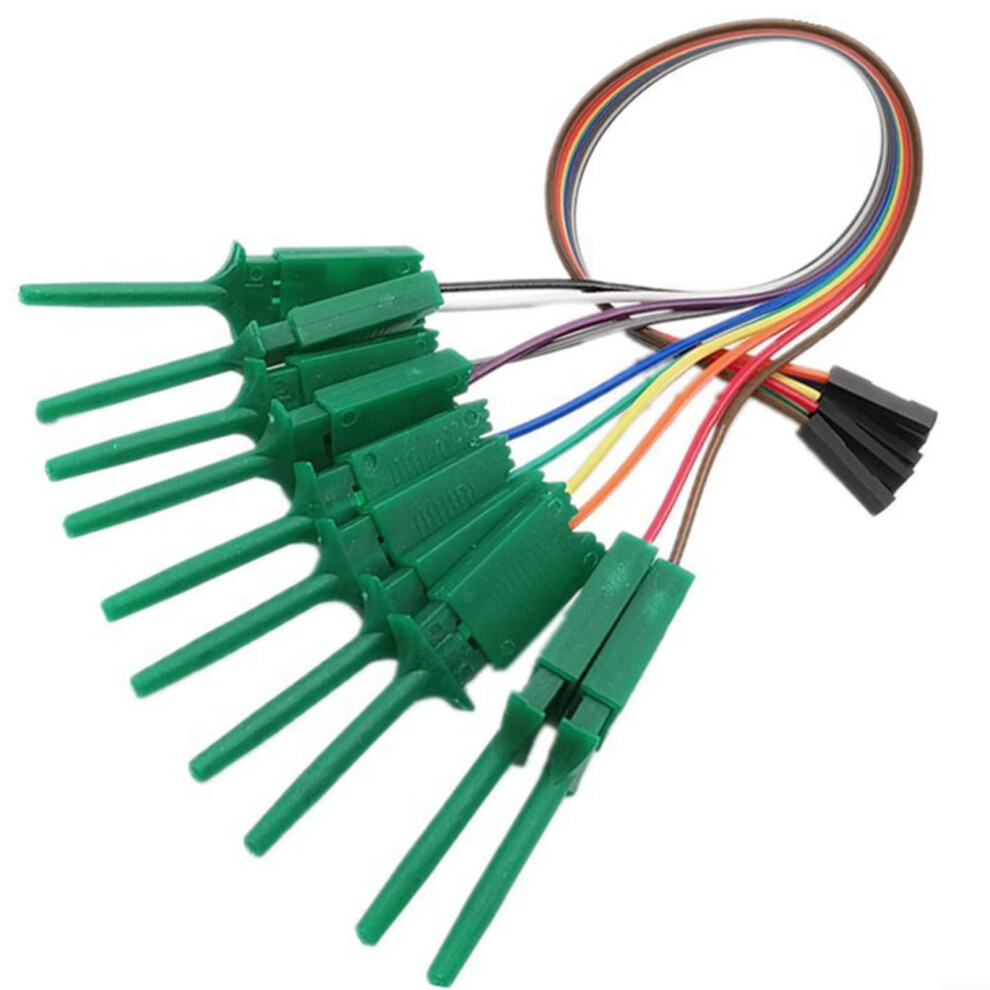 20Pin Female Logic Analyzer Cable Clamp Probe Kit Test Hook Clip Set, 20Cm, Green, Compatible With Logic Analyzers 9001264934187
