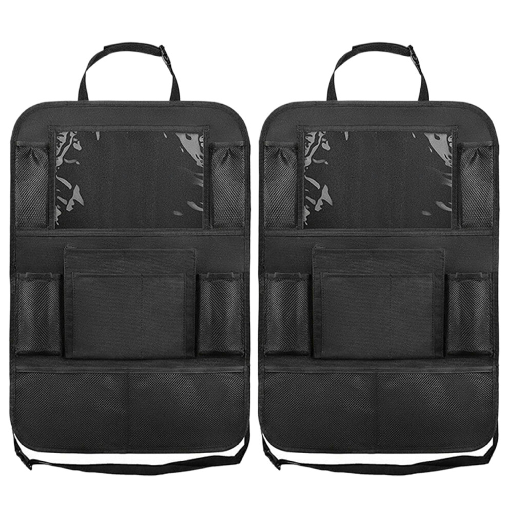 Car Back Seat Organizer 2 Pack With Secure Tablet Holder Waterproof Multipocket Travel Storage 9001264936525