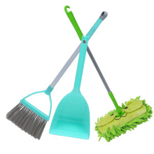 3Pcs Sweeping Small Flat Mop Broom And Dustpan Set Combination For Boy Girl Mini Cleaning Toy 3 Piece Kids Cleaning Kit