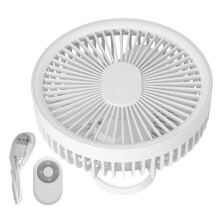 Multifunktionaler Standventilator, tragbarer Mini-Ventilator mit 4000-mAh-Akku, 3 Geschwindigkeitsstufen für Schreibtisch und Camping,