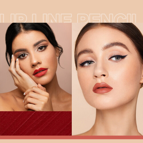 Σετ Lip Lip από τη σειρά Natural Oak Brown Pink Red, εμπλουτισμένο με ενυδατικά συστατικά για