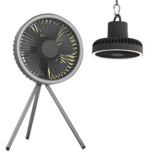 Stille, men kraftfuld bærbar ventilator, holdbar og vandtæt til rejser, udendørsaktiviteter, kontor og personlig køling med LED-lanterne,
