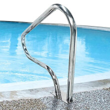 Stainless Steel Pool Handrail with Base Plate for Inground Pools, 260lbs Load, Ergonomic Grip