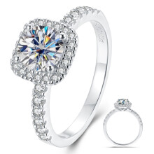 Moissanite Wedding Band Princess Cut VVS1 D Color Sterling Silver White Gold Plated Anniversary Ring