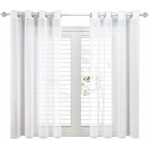 Elegant Decor Linen Διαφανή Πάνελ Κουρτίνας Grommet, Αέρινο Voile Διαφανές Φιλτράρισμα Φωτός