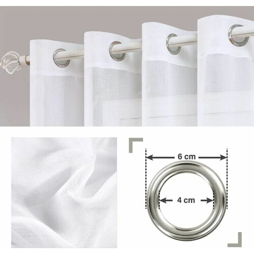 Elegant Decor Linen Διαφανή Πάνελ Κουρτίνας Grommet, Αέρινο Voile Διαφανές Φιλτράρισμα Φωτός 2