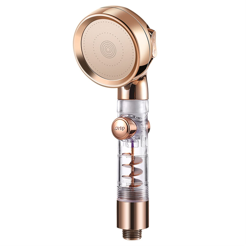 High-Pressure Shower Head - Three-Function Turbo Handle Spa Shower Head With Water-Saving Switch Button, Chrome Finish 9119770700155