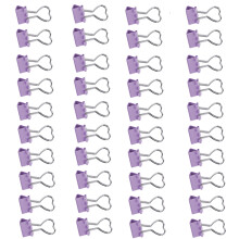 40 pièces/ensemble pinces à reliure en forme de coeur-Violet