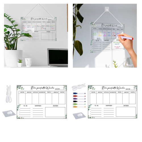 Erasable Clear Acrylic Weekly Planner Wall Mounted-TYU501 2