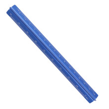 Règle à échelle triangulaire en alliage d'aluminium-Bleu 15cm