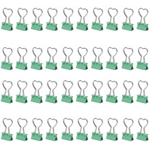 Clips métalliques pliables en forme de cœur, 40 pièces,-Vert