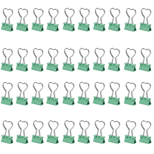 Clips métalliques pliables en forme de cœur, 40 pièces,-Vert