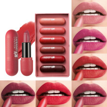 Set di rossetti dai colori vivaci, rossetto idratante a lunga durata dalla texture cremosa al gusto di anguria per donne, set da 6 pezzi con