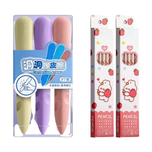 Ensemble de 23 crayons gommes pour une-grand style de filles