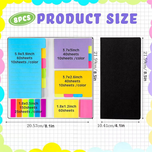 Ensemble de notes adhésives pour carnet de notes polyvalent, 2