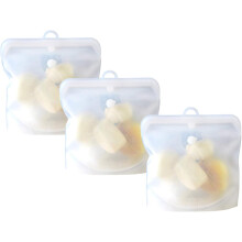 Sacos de silicone reutilizáveis e resistentes à temperatura, com design à prova de vazamentos para uso em micro-ondas e forno, livres de BPA,