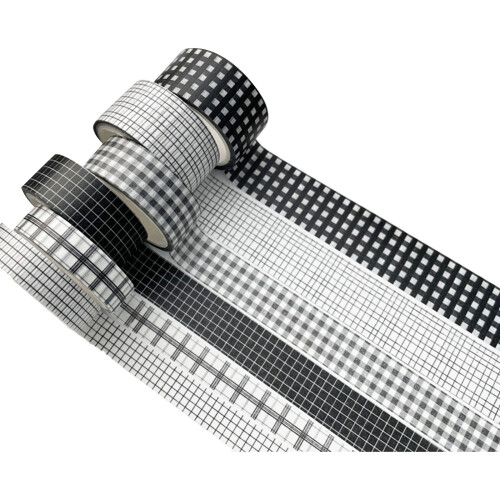 6Rolls Aesthetic Decorative Tape 5Meter Per Roll Masking-BK