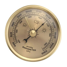 Barometers Mechanical Atmospheric Pressure Gauge 70mm Dial Gold Finish Accuracy For Meteorology Enthusiasts