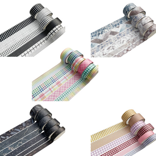 6Rolls Gridded Masking Tape Adhesive Decorative Tape for-R 1
