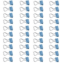 40 stuks papierklemmen hartvorm bindmiddelclips metalen-Blauw
