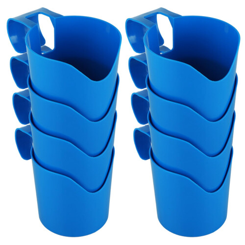 8 Pack Pool Cup Holders for Above Ground Pool Accessories Fits 2' Bars Secure ClipOn Design
