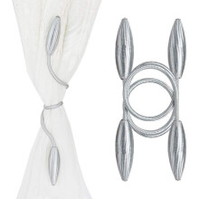 Elegantní stylové úchytky na záclony, dekorativní úchyty s intarzií z krystalů a diamantů, kreativní design, flexibilní kovový proužek,