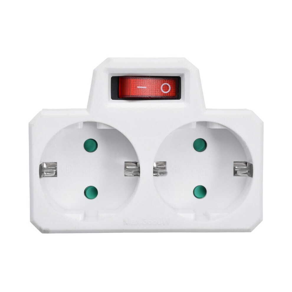 Portable Power Companion, European Travel Plug Adapter With Illuminated On/Off Button, Enhanced Security, For Smartphones And Power Banks, White 9198585069787