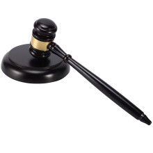 Wooden Judge's Gavel Auction Hammer with Sound Block for Attorney and Judge - 10 Inch Handcrafted Mahogany Style