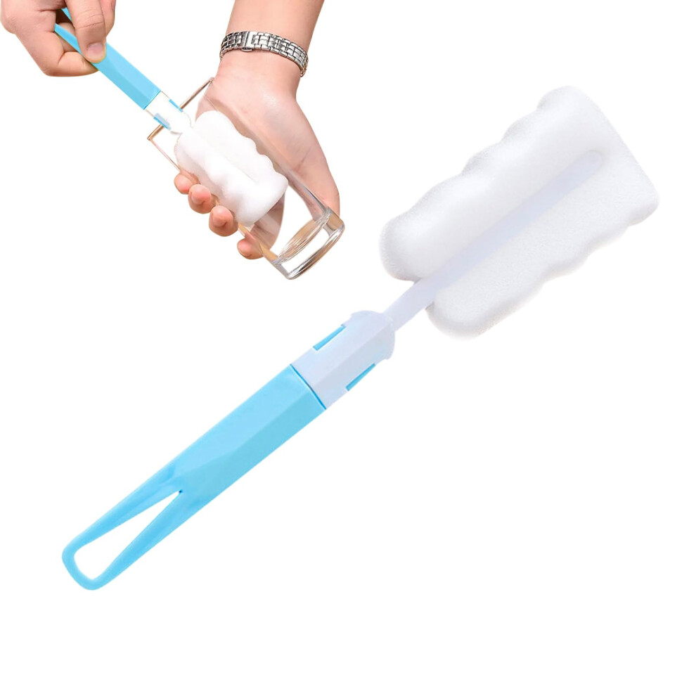 Bottle Cleaning Brush with Long Handle and Soft Sponge for Gentle Scratch Cup and Bottle Cleaning