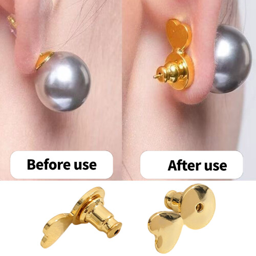 Comfort Lift Earring Support Backs For Sagging-Gold Cat claw 2