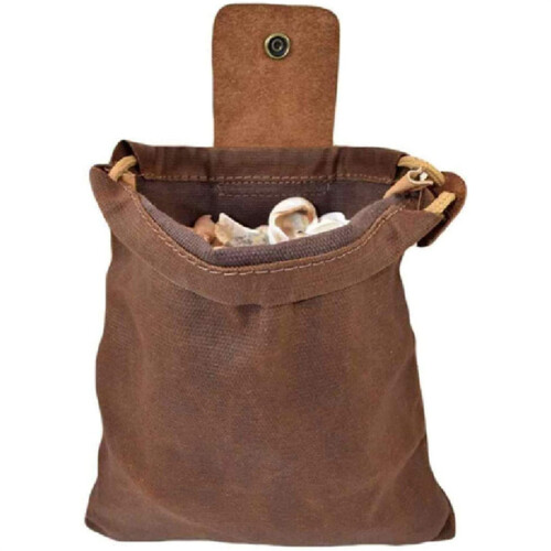 Storage Leather Canvas Bag Hiking Camping Portable-Brown