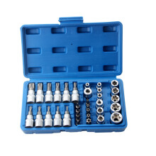 34Piece 3/8'' Drive Star Sockets and Bit Set with Case for Home