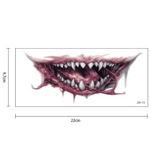 Realistische gezichtstattoo, kostuumaccessoire voor Halloween, cosplaytattoo met zelfklevend ontwerp, water- en zweetbestendig, geschikt voor