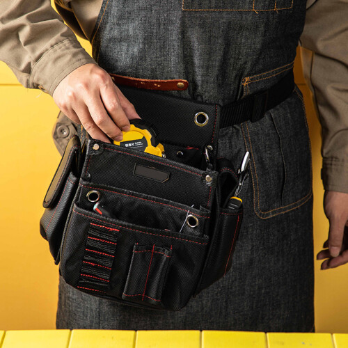 Multi Pocket Tool Belt Pouch with Adjustable Belt Electrician 1