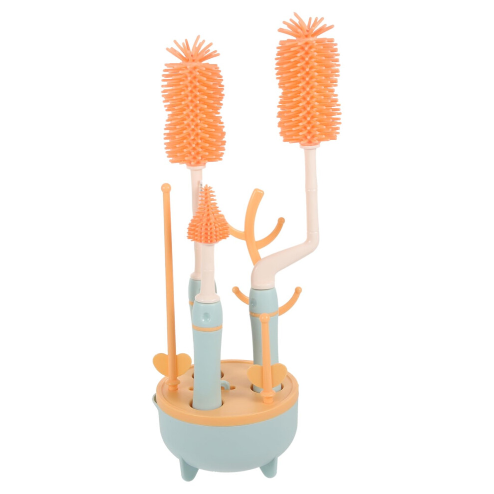 Bottle Cleaning Brush Blue Long Handle with Stand for Baby Bottles Straws Pacifiers Travel Home