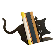 Metall-Bücherständer, Buchstützen zum Präsentieren-fette Katze