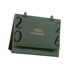 Tischkalender 2026 mit Lederbasis, 12 Monate von Januar bis-Grün