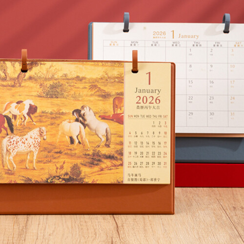 Tischkalender, 2026 Mini-Tischkalender, Planer,-Rot 1