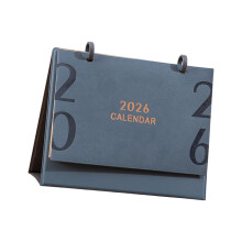 Tischkalender 2026 mit Lederständer, 12 Monate von Januar-Blau