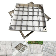 Heavy Duty Stainless Steel Manhole Cover with Frame 60x60x5cm Flush Fit Septic Tank Lid for Driveway